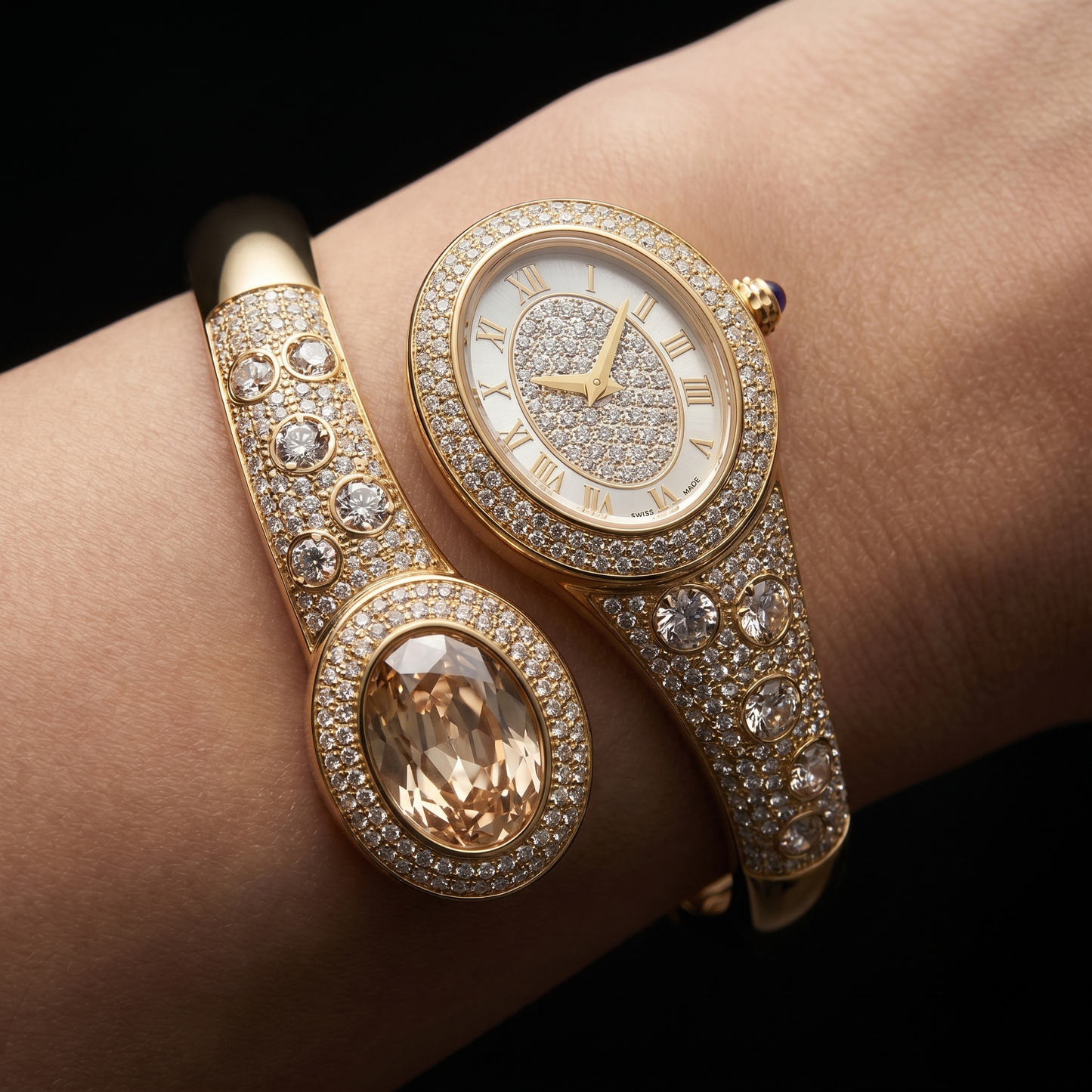 Crystal Bangle Watch