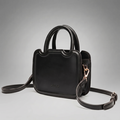 Cognac Sculpted Mini Top-Handle Bag