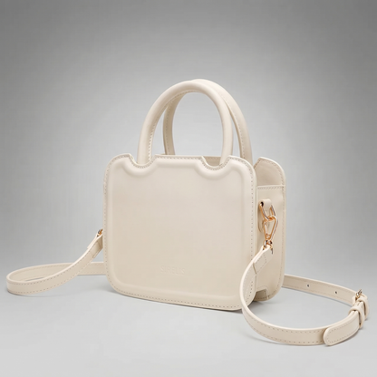 Cognac Sculpted Mini Top-Handle Bag