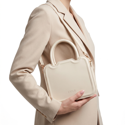 Cognac Sculpted Mini Top-Handle Bag