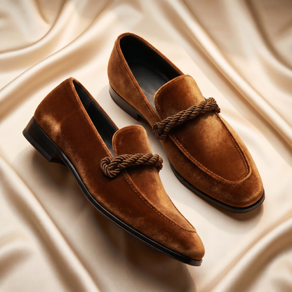 Cognac Braided Rope-Knot Loafer