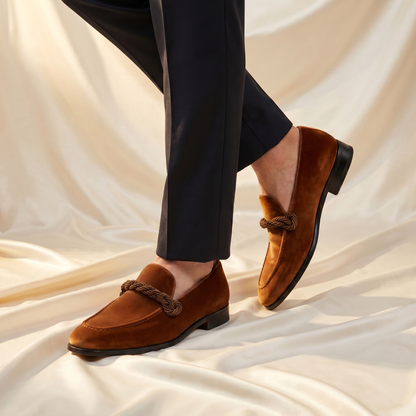 Cognac Braided Rope-Knot Loafer