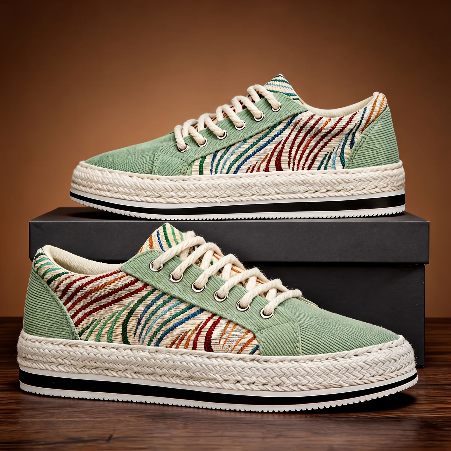 Rousseau Striped Espadrille Sneakers