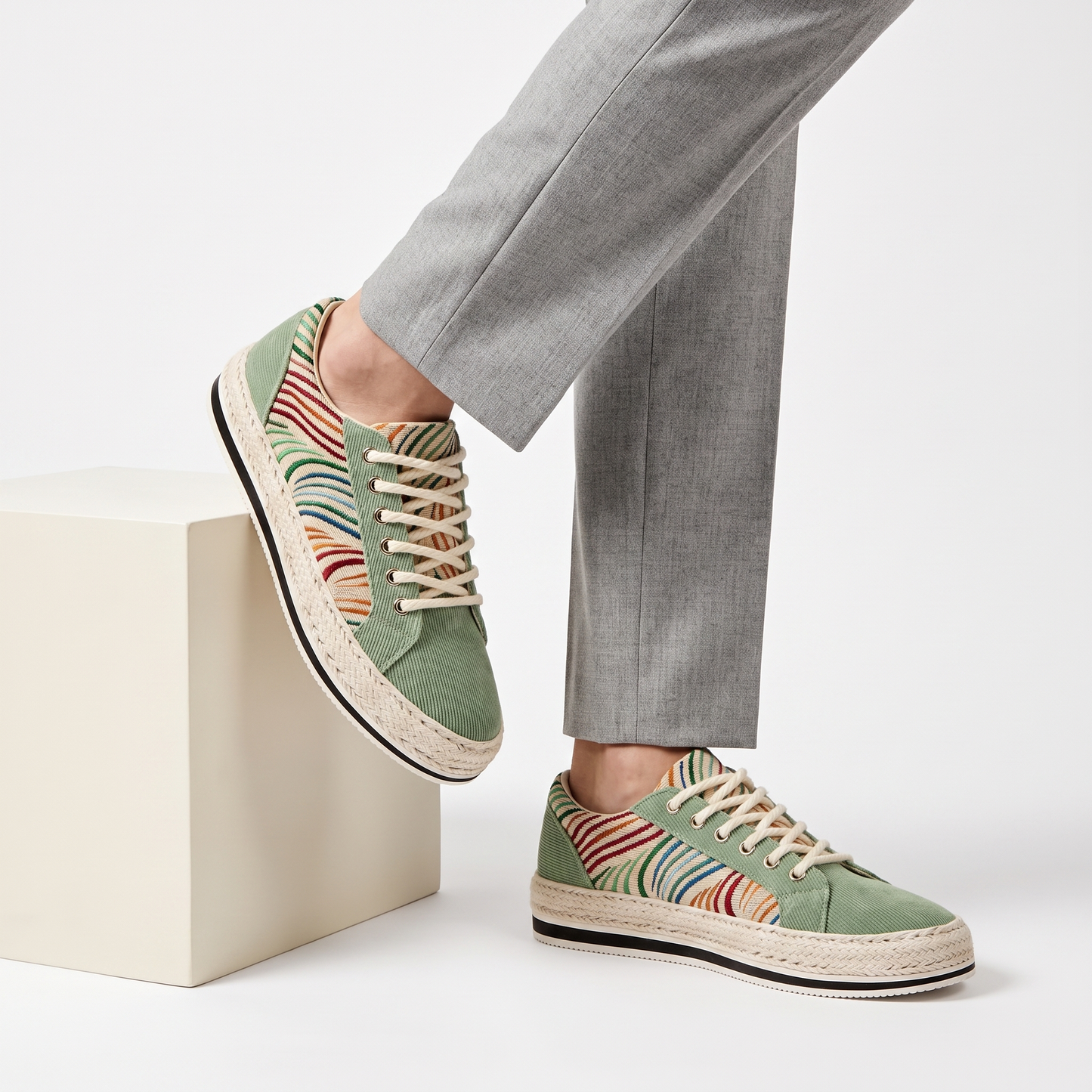 Rousseau Striped Espadrille Sneakers