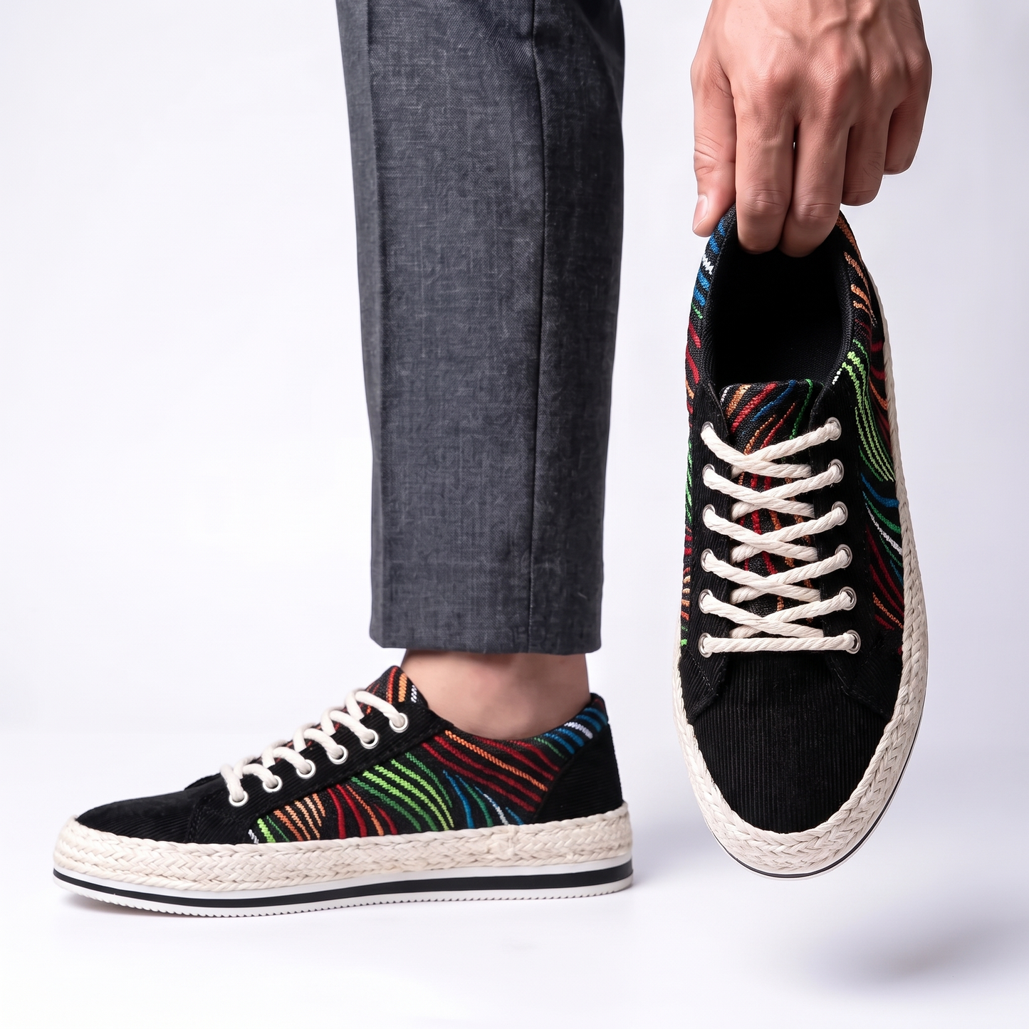 Rousseau Striped Espadrille Sneakers