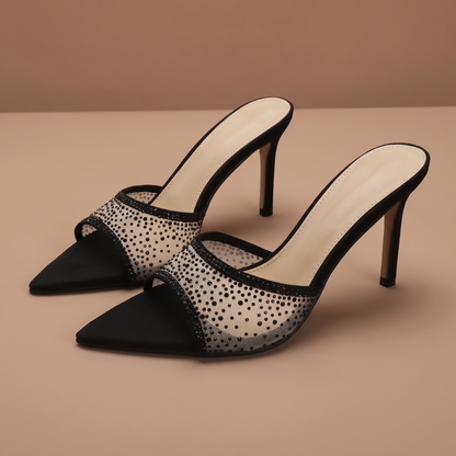Celeste Rhinestone Stiletto Mules