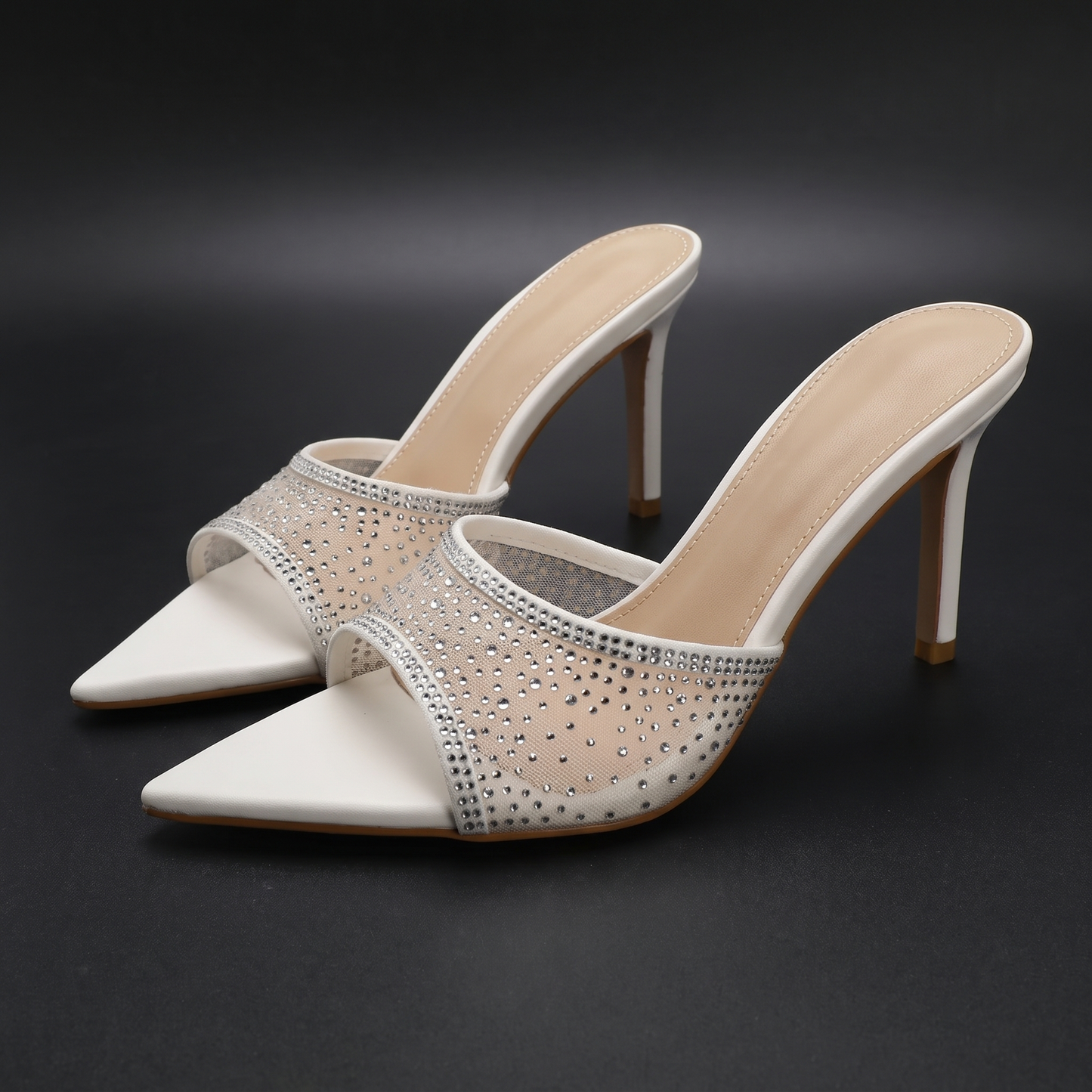 Celeste Rhinestone Stiletto Mules