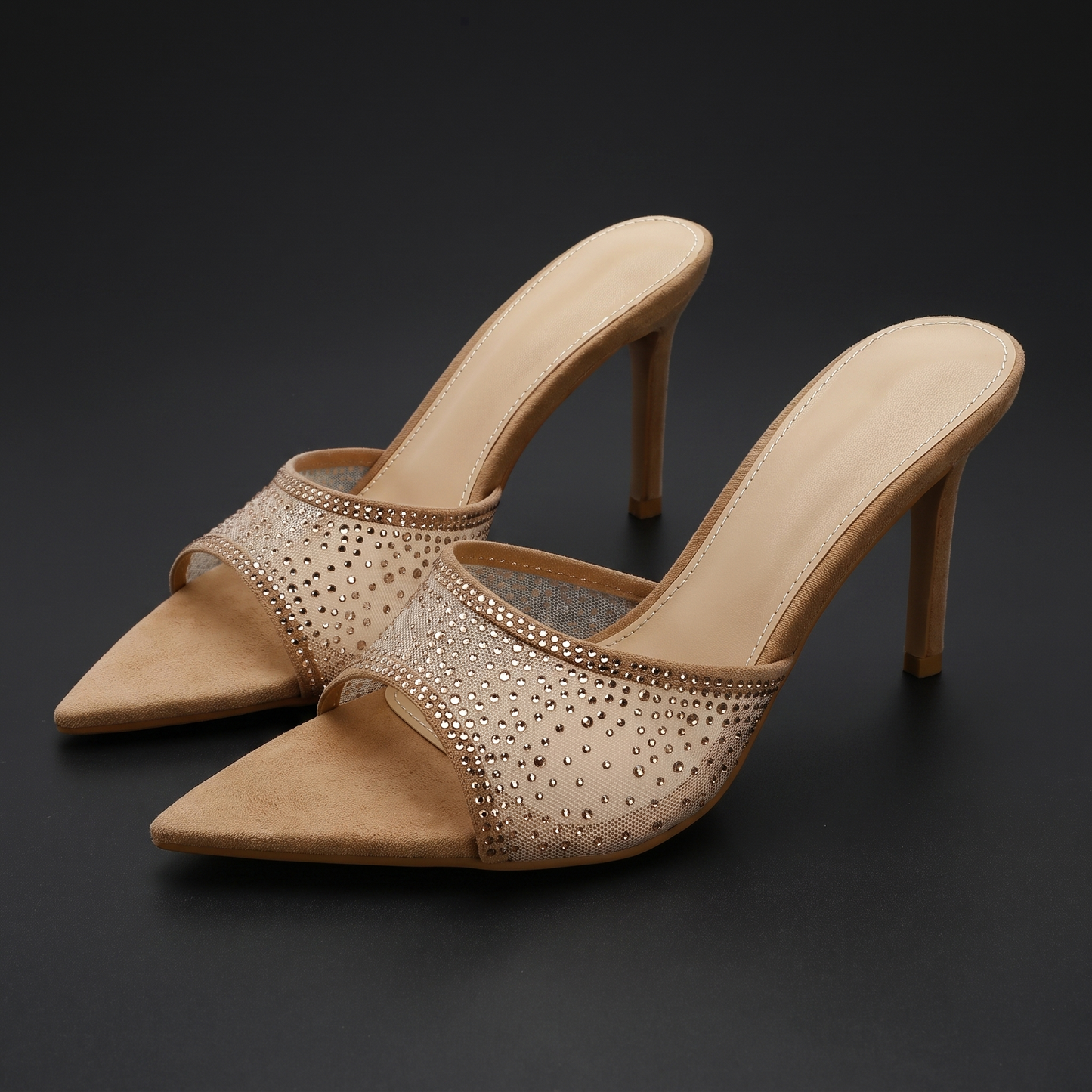 Celeste Rhinestone Stiletto Mules