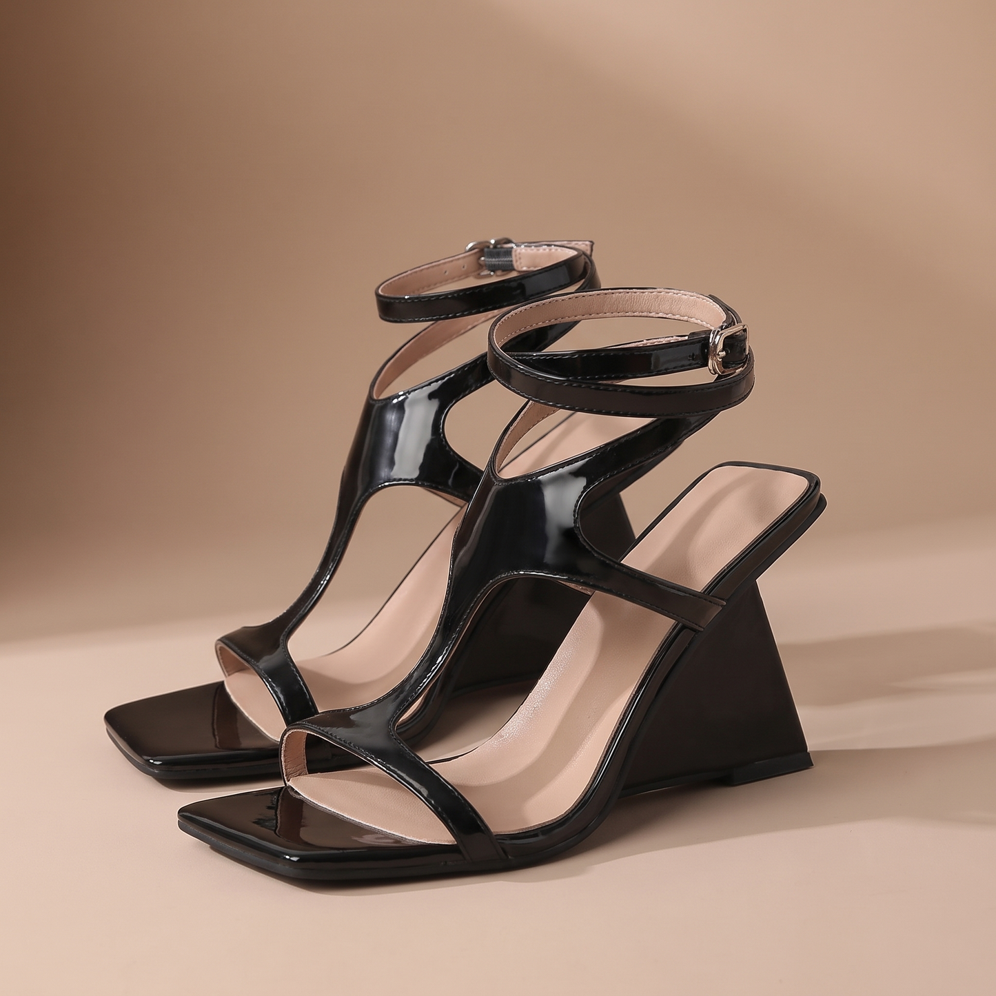 Vantera Sculptural Wedge Sandals