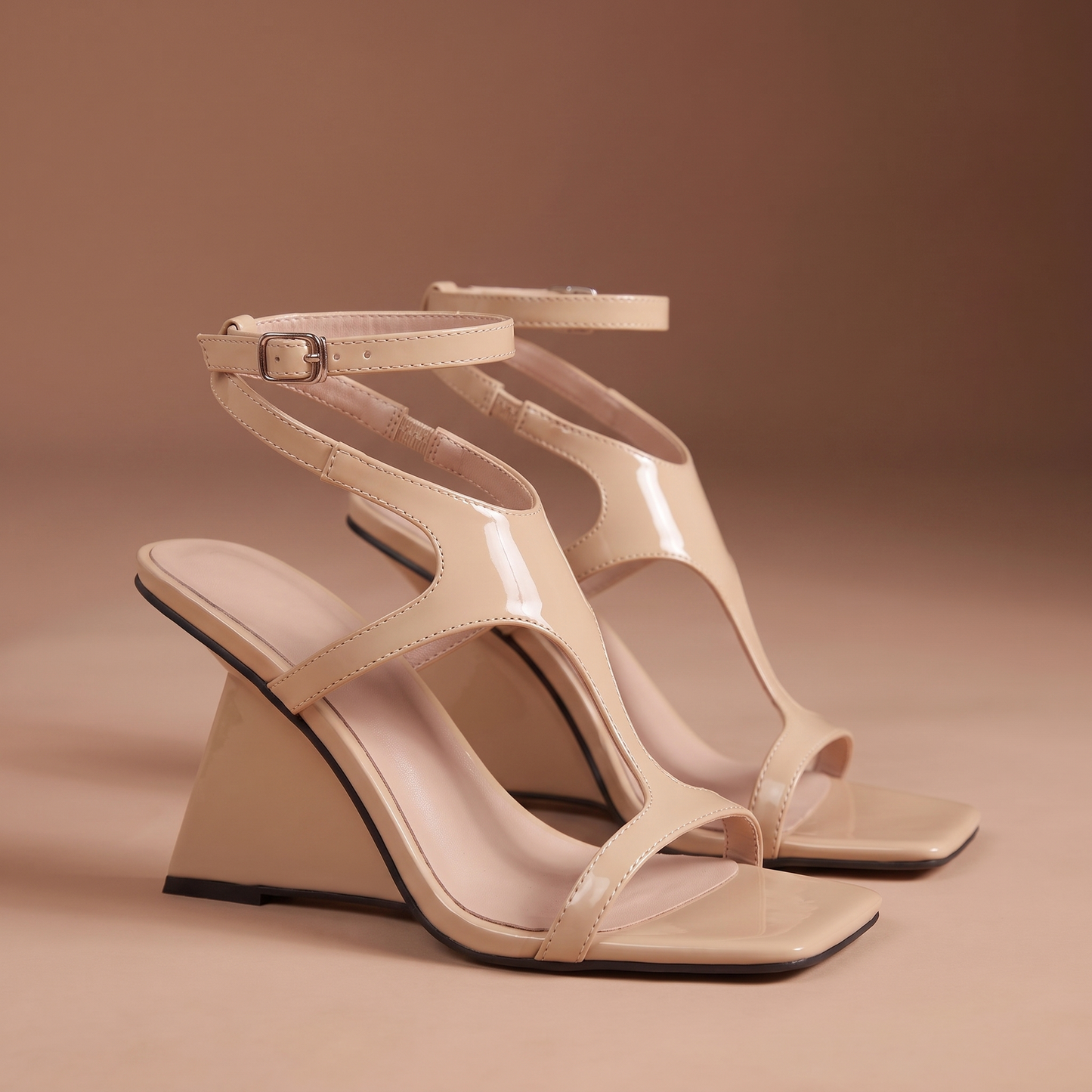 Vantera Sculptural Wedge Sandals