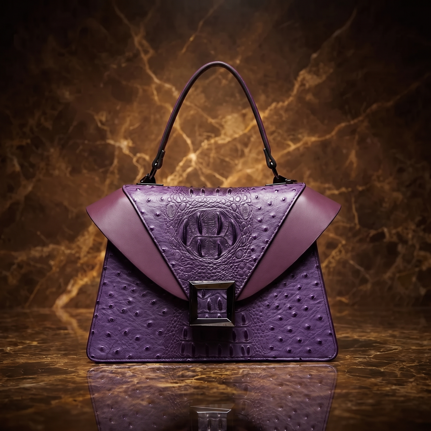 Valentia Embossed Top-Handle Bag