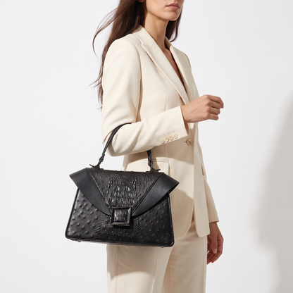 Valentia Embossed Top-Handle Bag