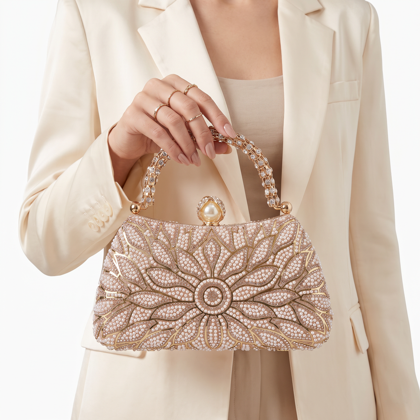 Odalys Beaded Bloom Clutch