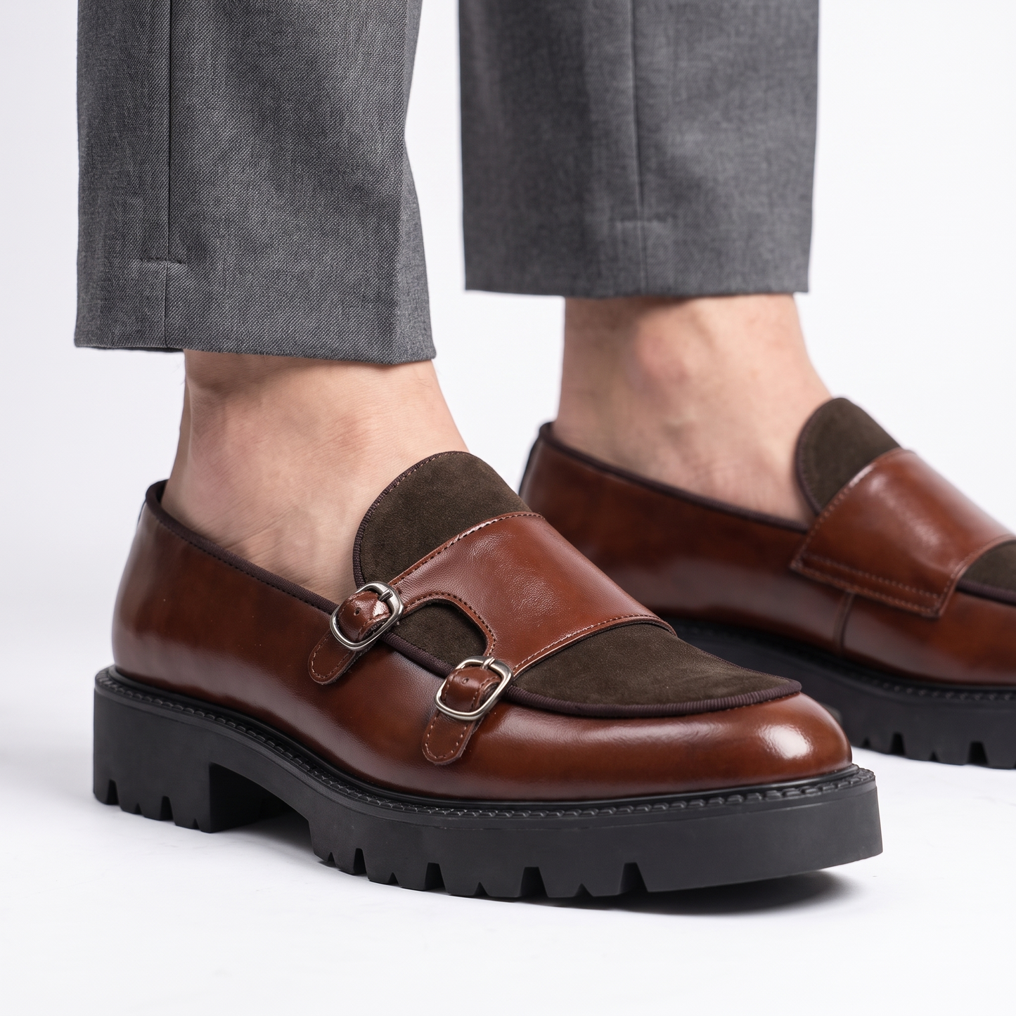 Vantaggio Double-Buckle Monk Loafer