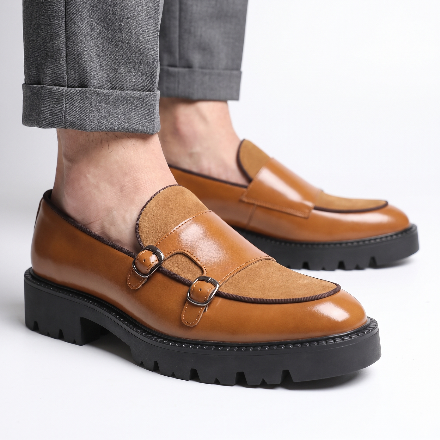 Vantaggio Double-Buckle Monk Loafer