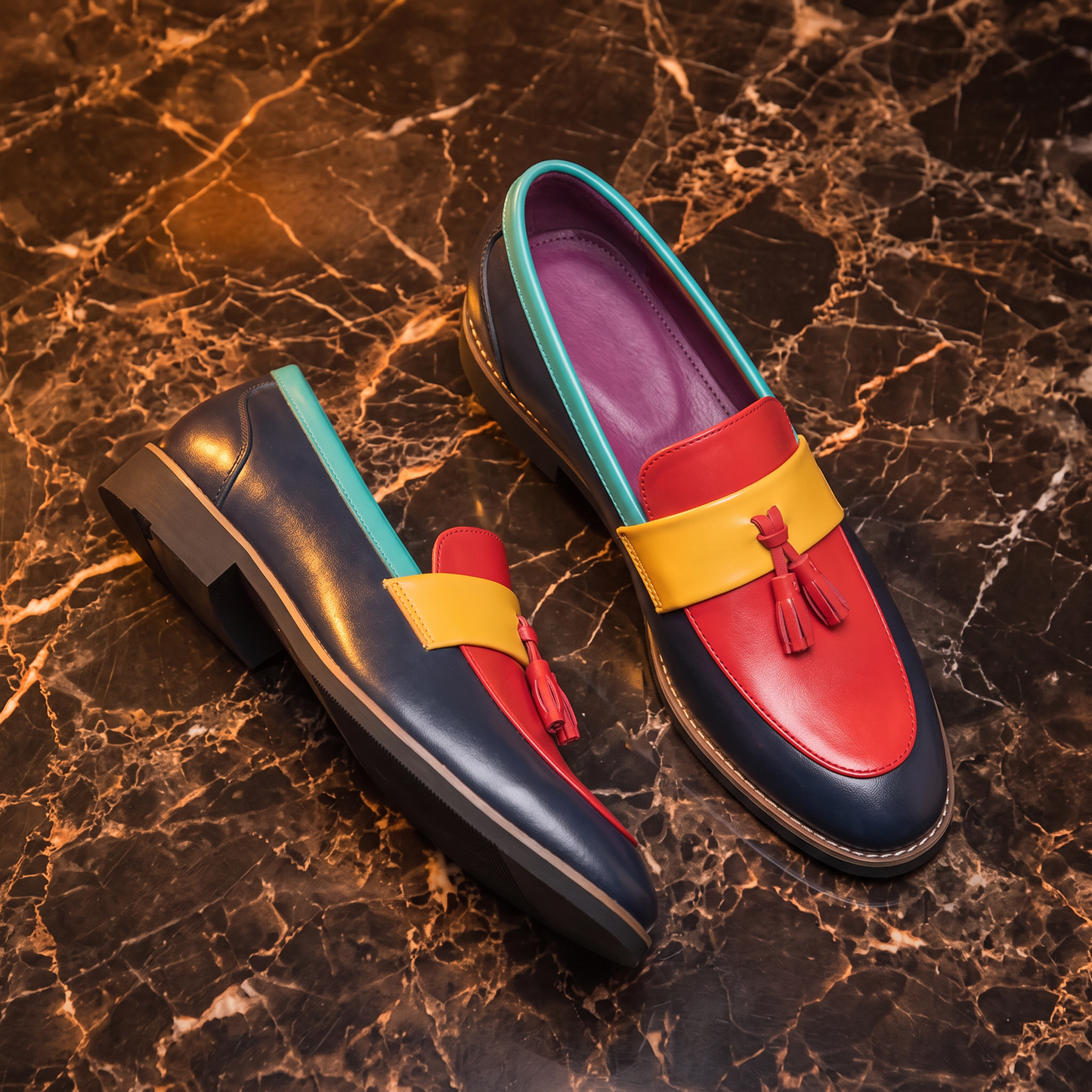 Harlequin Tassel Loafers