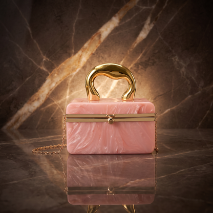 Aurelia Marbled Acrylic Box Clutch