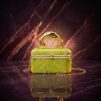 Aurelia Marbled Acrylic Box Clutch