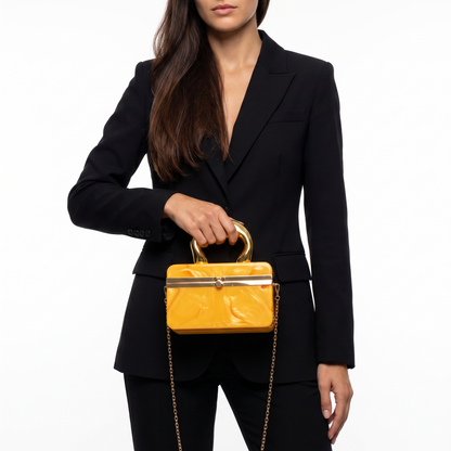 Aurelia Marbled Acrylic Box Clutch