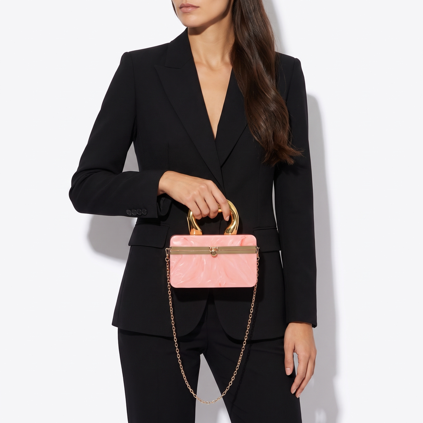 Aurelia Marbled Acrylic Box Clutch