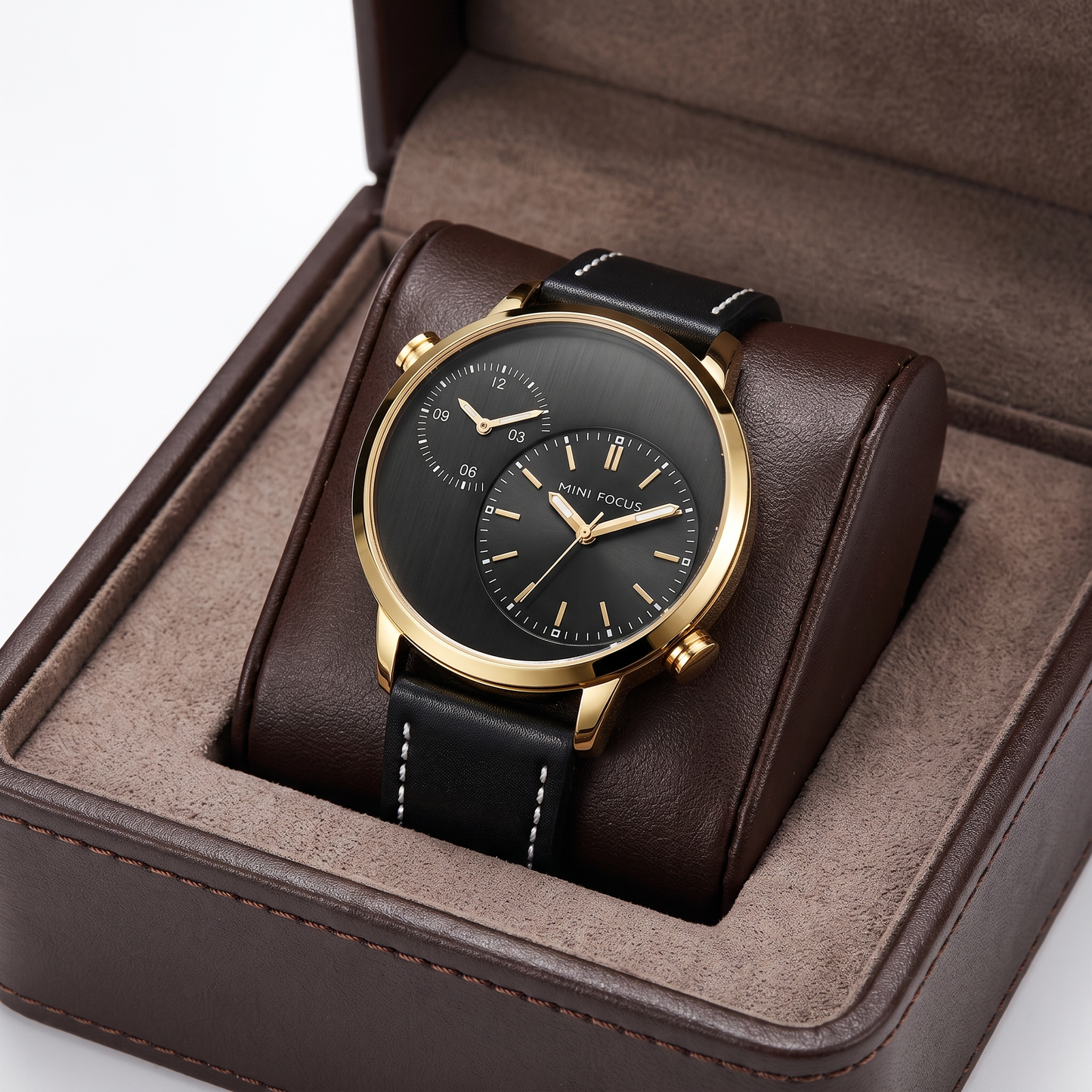 Sovrano Dual-Dial Leather Watch
