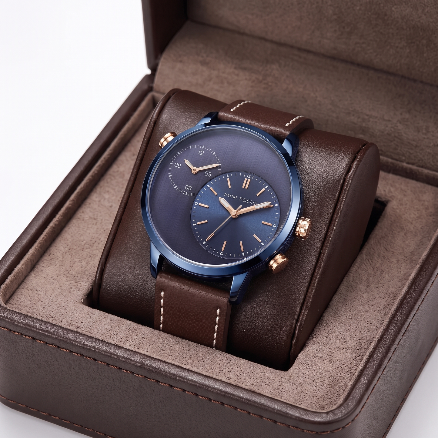 Sovrano Dual-Dial Leather Watch