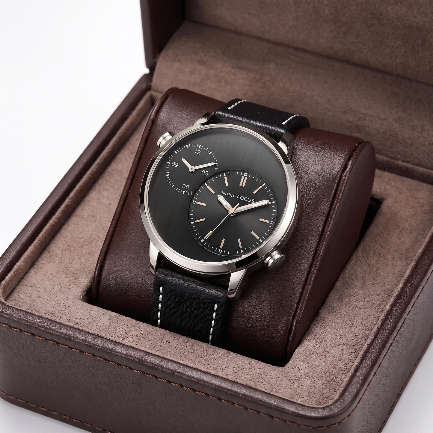 Sovrano Dual-Dial Leather Watch