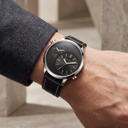 Sovrano Dual-Dial Leather Watch