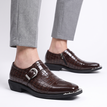 Draconis Croc-Embossed Monk Strap