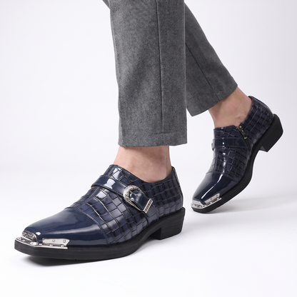 Draconis Croc-Embossed Monk Strap