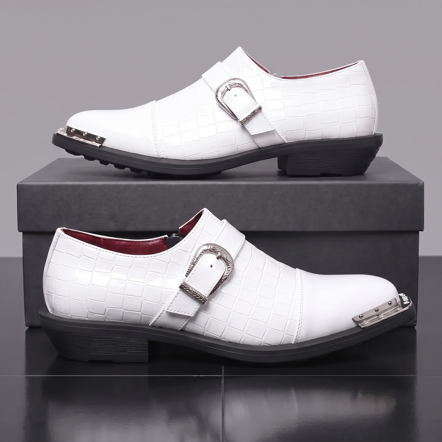 Draconis Croc-Embossed Monk Strap