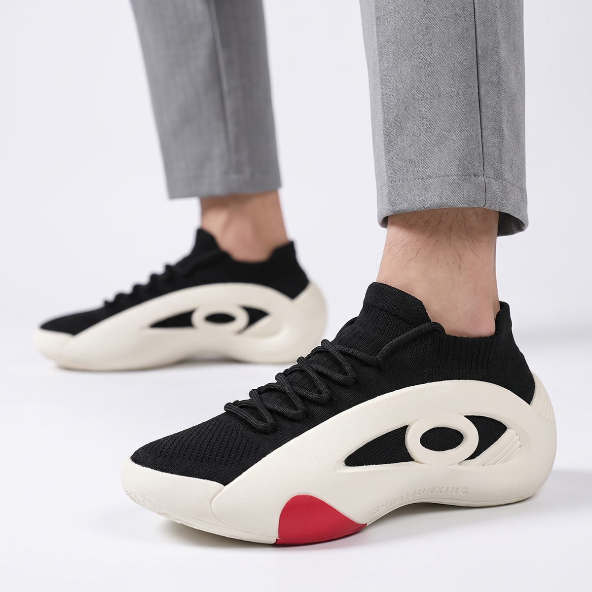 Onyx Sculpted-Sole Knit Sneaker