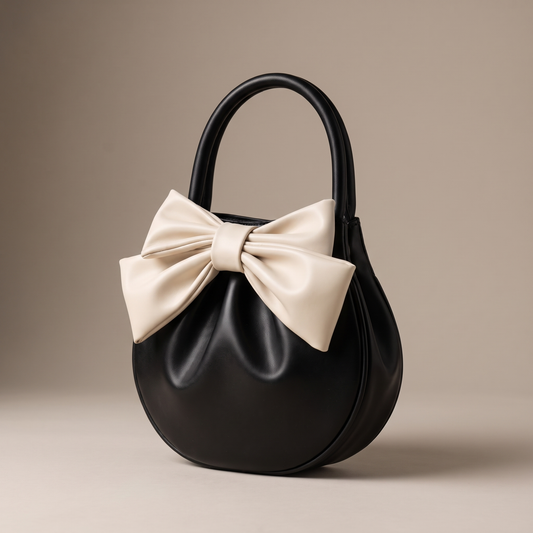 Rosette Bow Top-Handle Bag