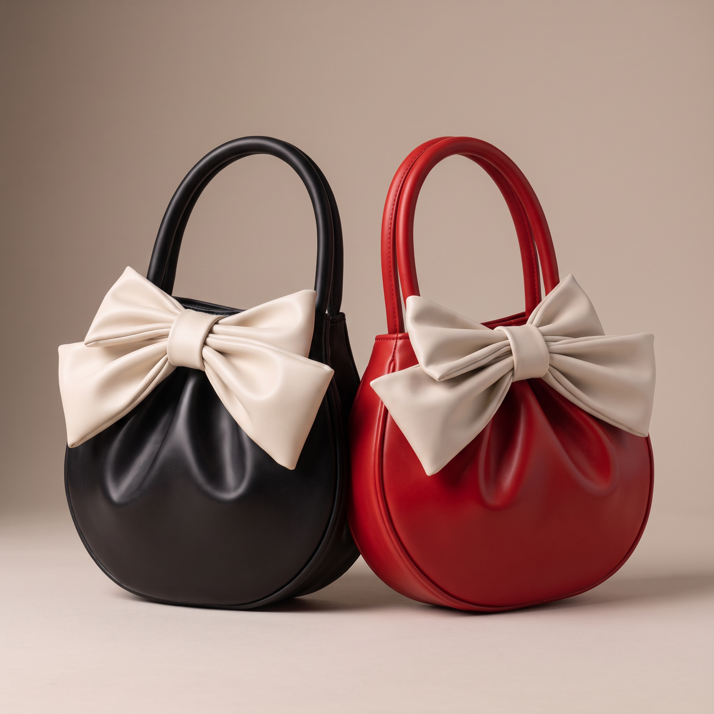 Rosette Bow Top-Handle Bag
