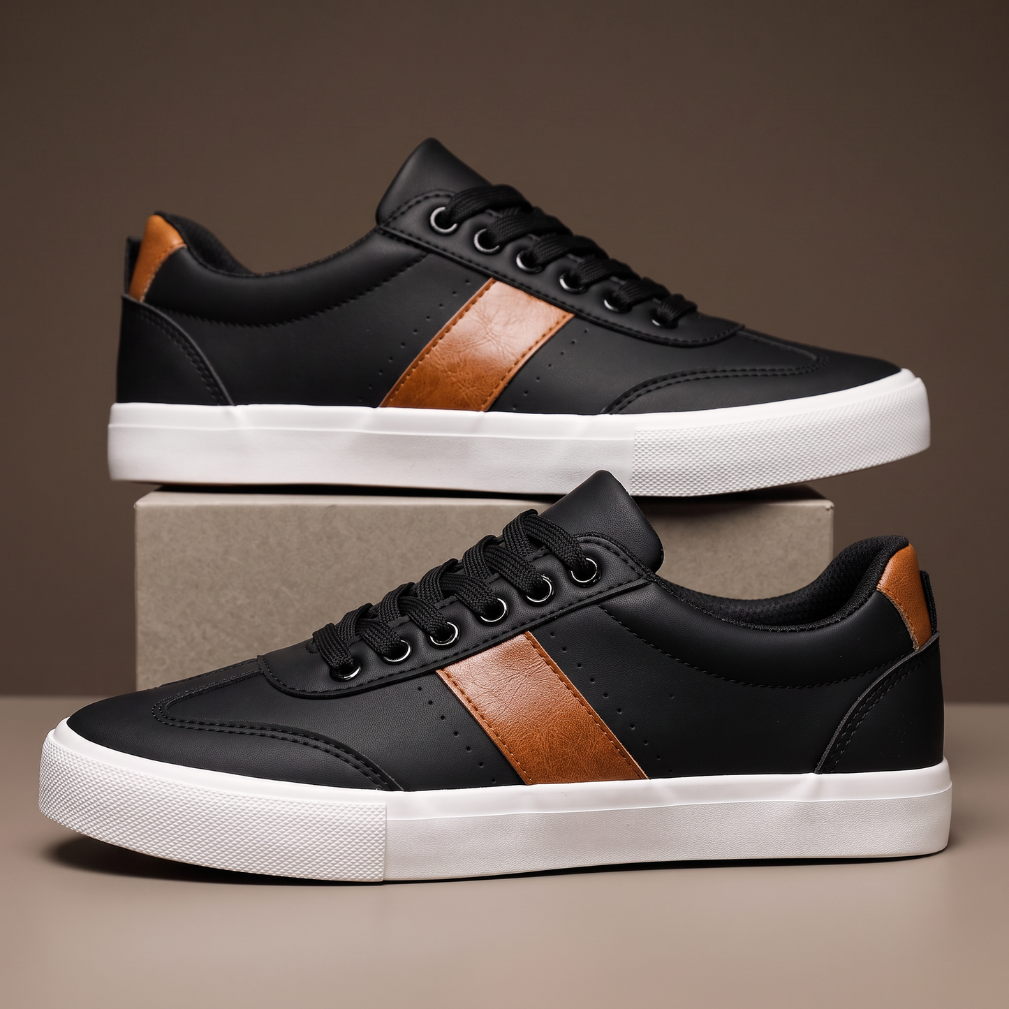 Ashford Two-Tone Leather Sneakers