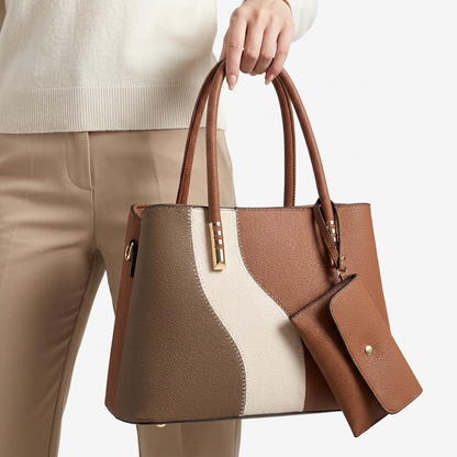 Isabeau Colorblock Tote & Pouch Set