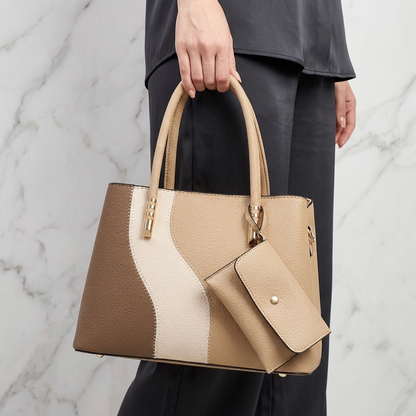 Isabeau Colorblock Tote & Pouch Set