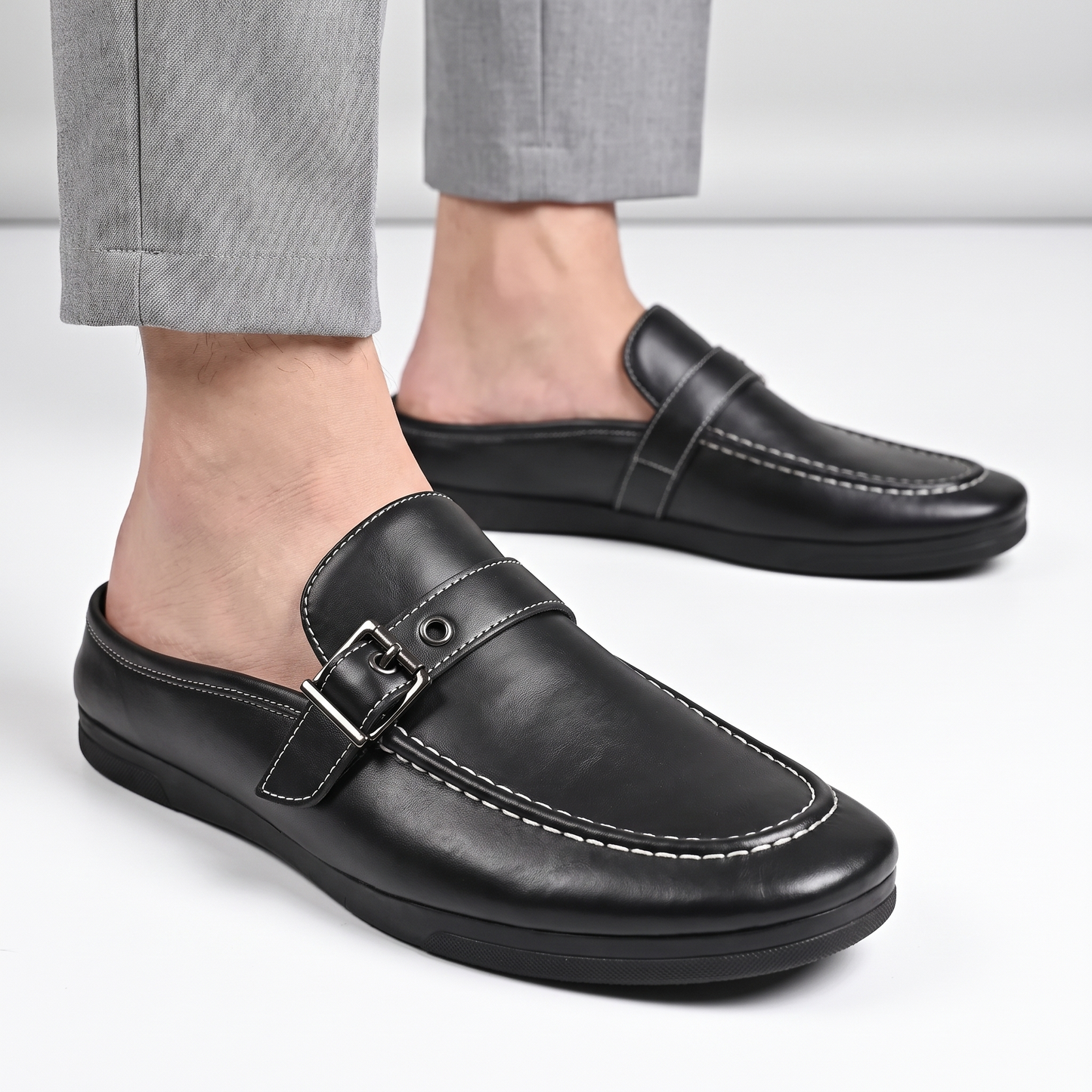 Cavallo Buckle-Strap Mule Loafers