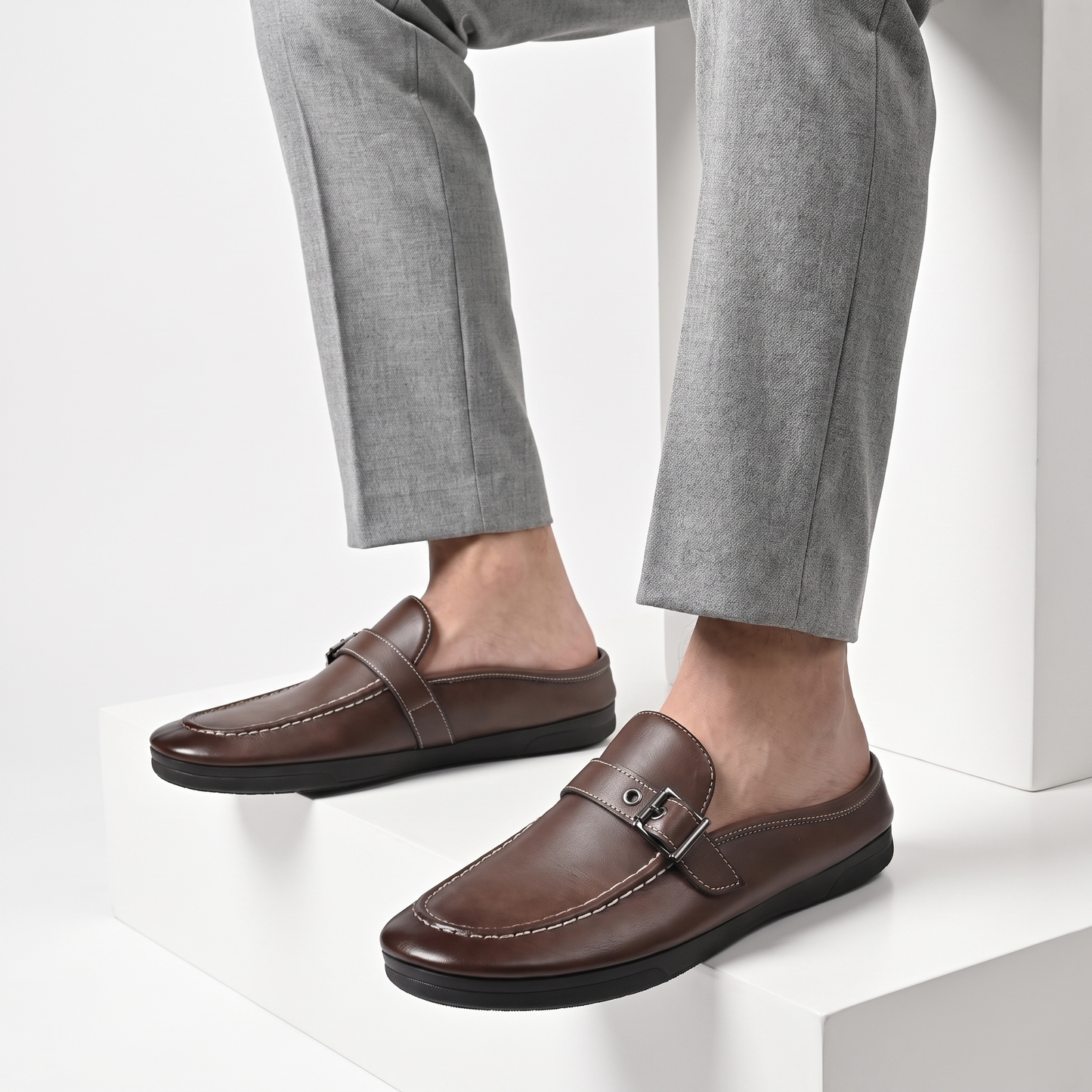 Cavallo Buckle-Strap Mule Loafers