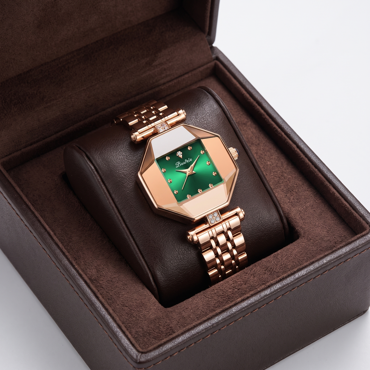 Scarlet Faceted Timepiece