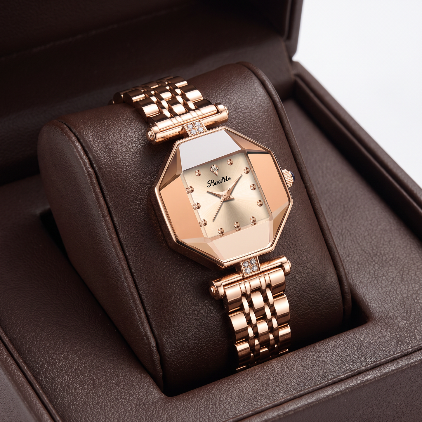 Scarlet Faceted Timepiece