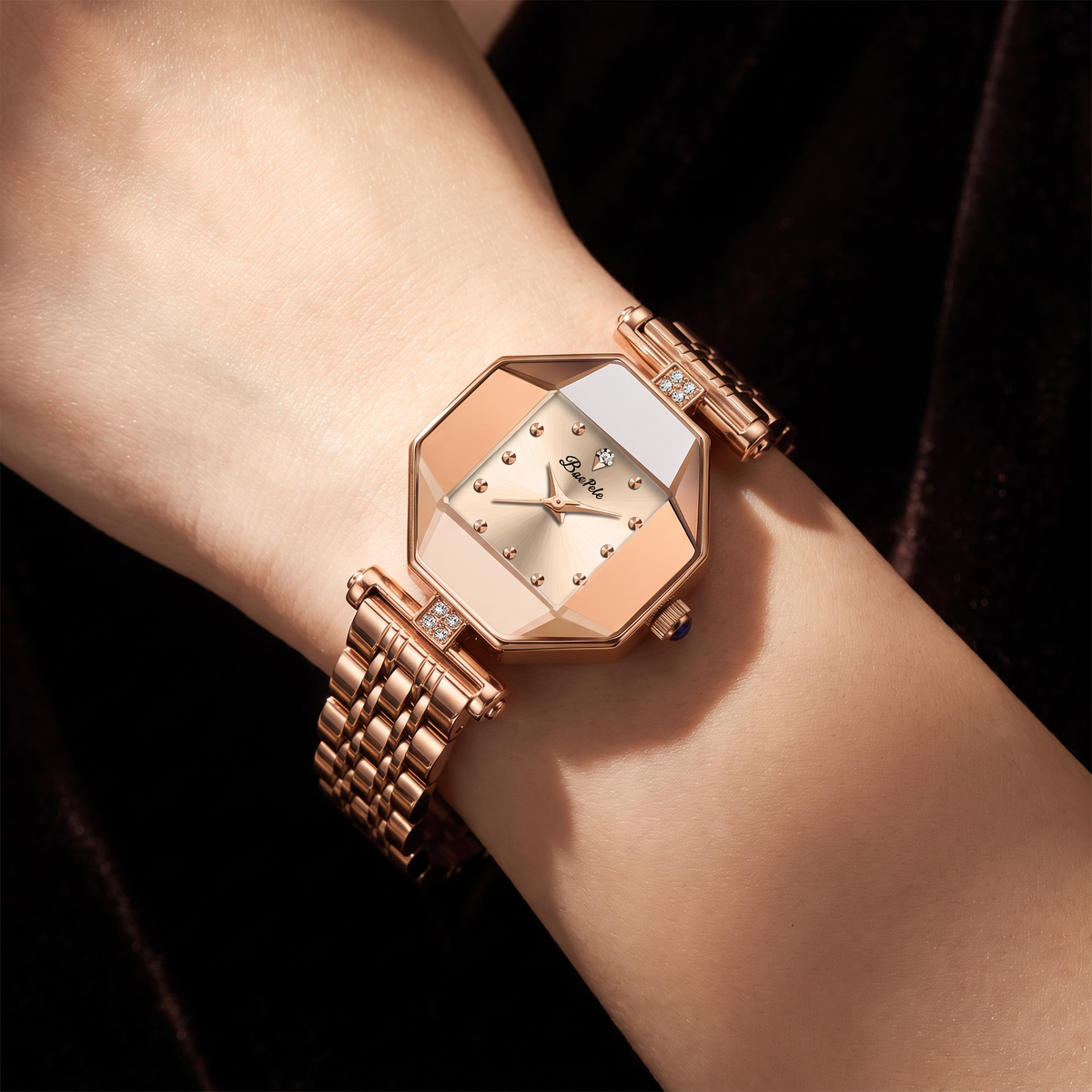 Scarlet Faceted Timepiece