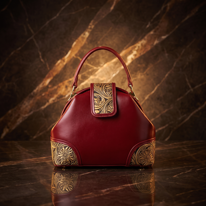 Vermillion Tooled Handbag