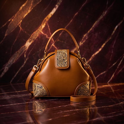Vermillion Tooled Handbag