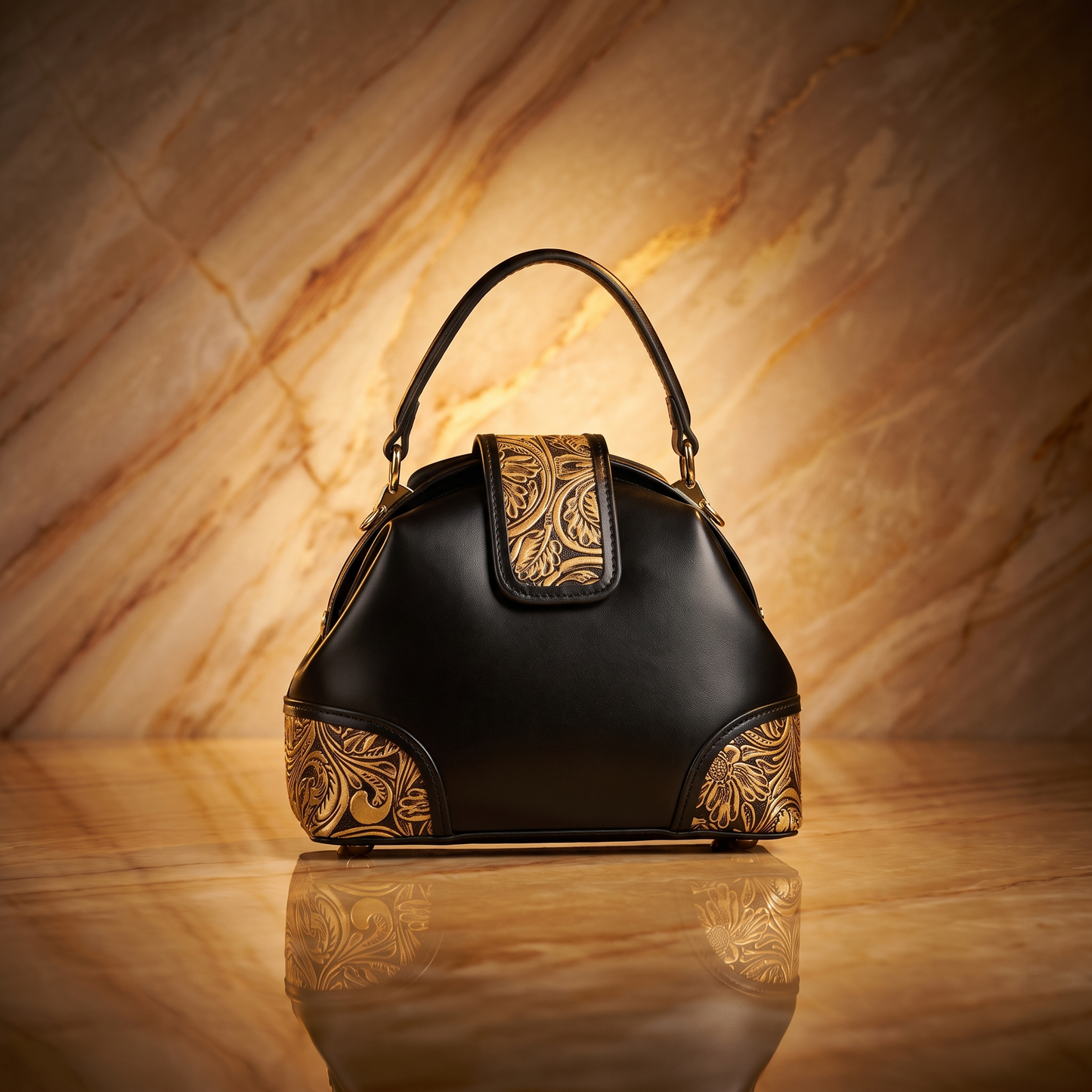 Vermillion Tooled Handbag