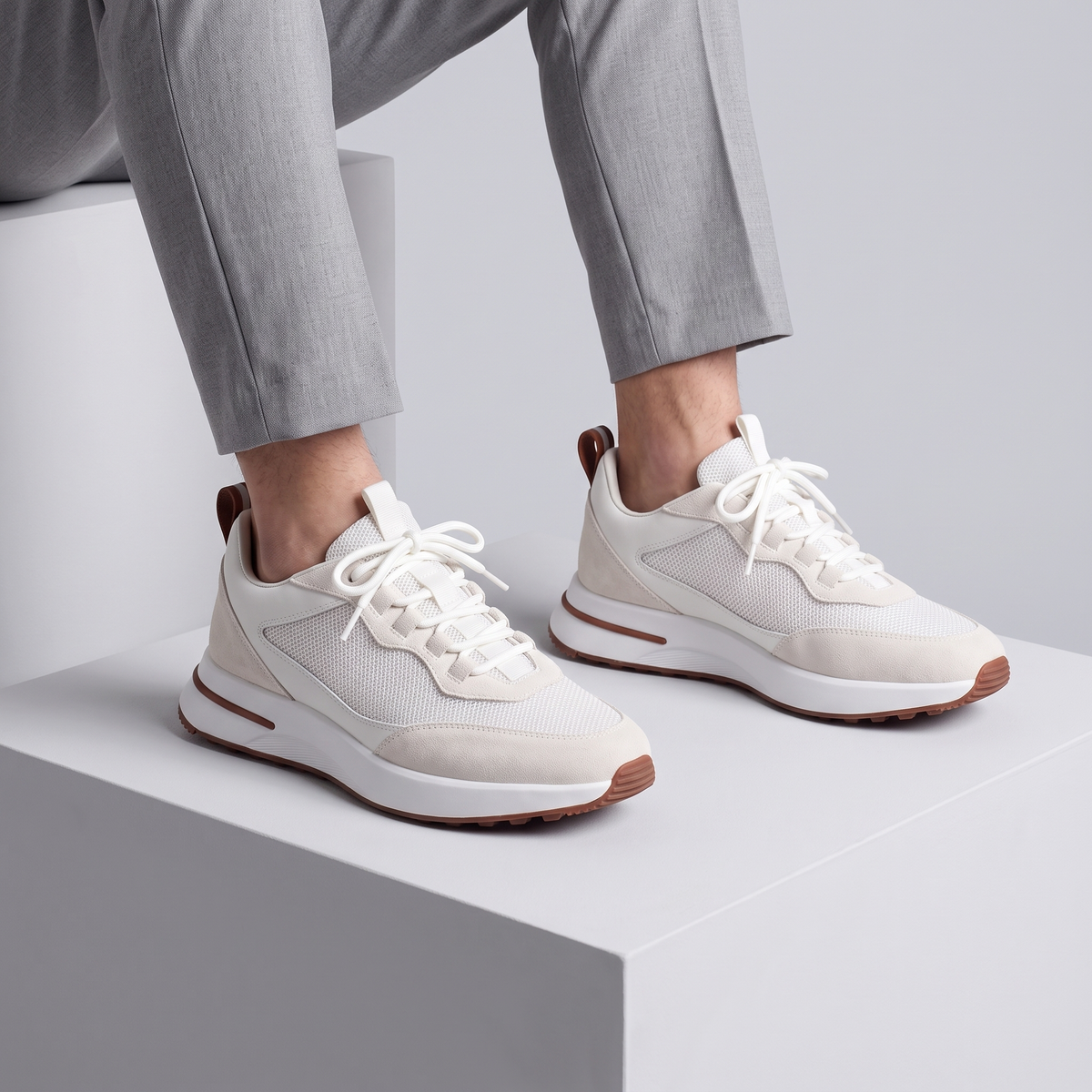 Amalfi Mesh-and-Suede Trainer