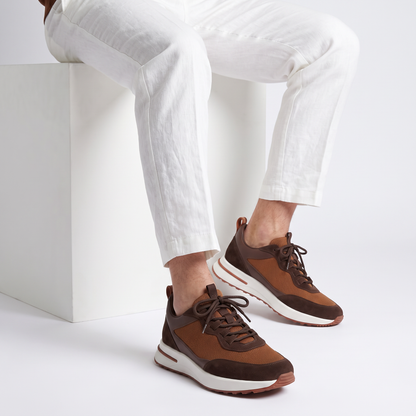 Amalfi Mesh-and-Suede Trainer