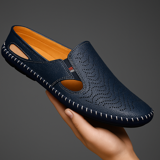 Le Flaneur Navy Cut-Out Loafer