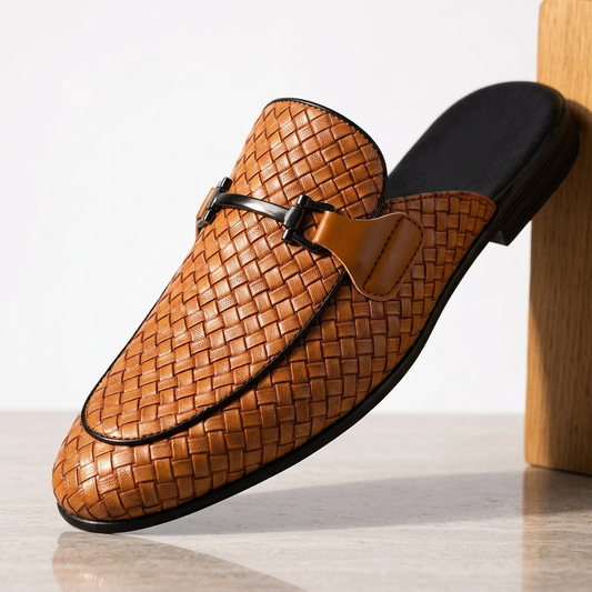 Marchetti Woven Backless Loafers
