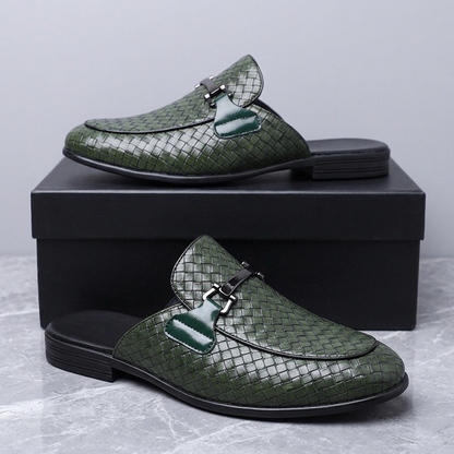 Marchetti Woven Backless Loafers